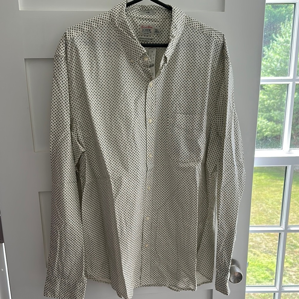 J. Crew Black and White Patterned Button Down Shirt